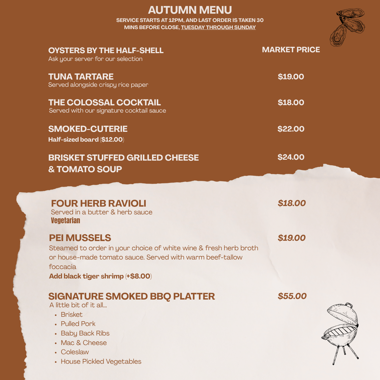 Flame & Pearl Fall Menu (Website)