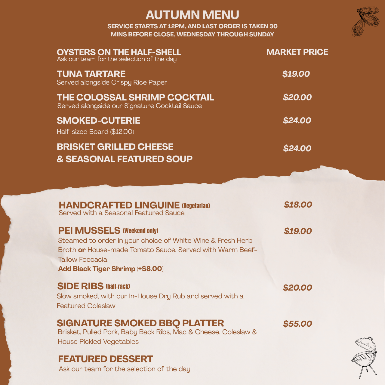Brisket grilled cheese & Seasonal featured soup